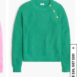 J. Crew Green Button-Detail Women's Sweater
